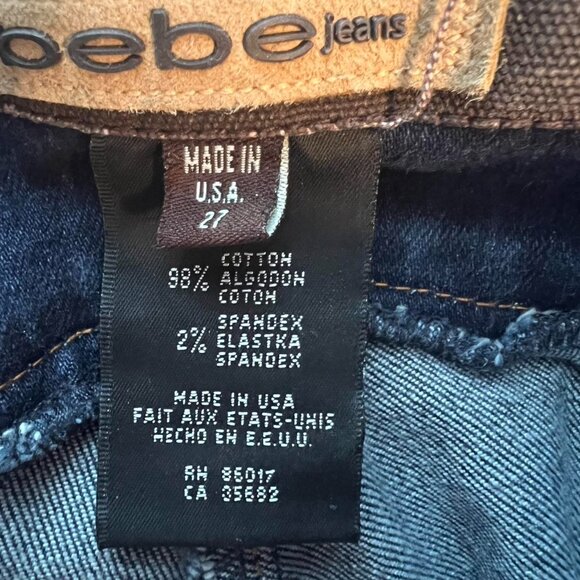 BebeVintage Y2K Low Rise boot cut Indigo jeans with belt buckle closure  EUC - Picture 7 of 8